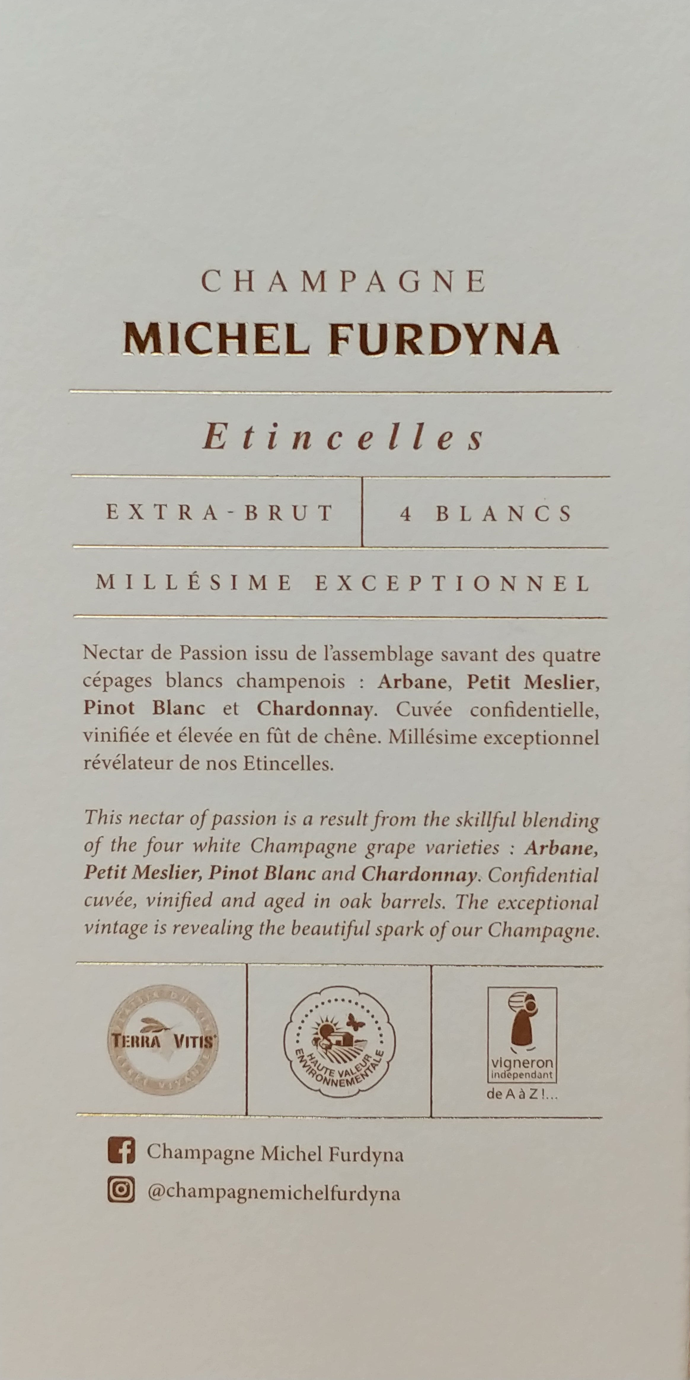 Michel Furdyna Etincelles -4 Blancs- Extra-Brut Millésime 2017