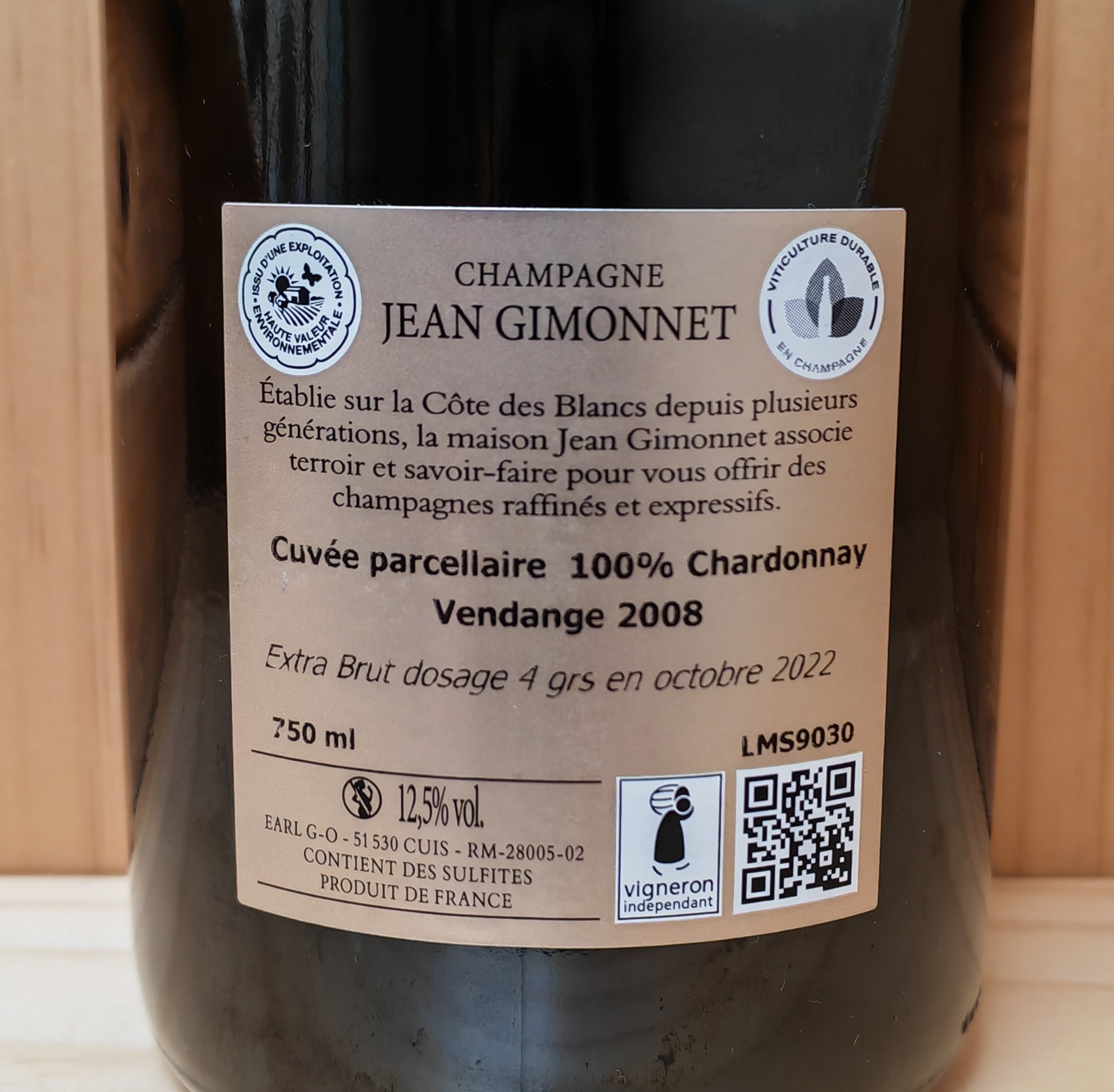 Jean Gimonnet La Guette Extra-Brut Millesime 2008 Blanc de Blancs Premier Cru